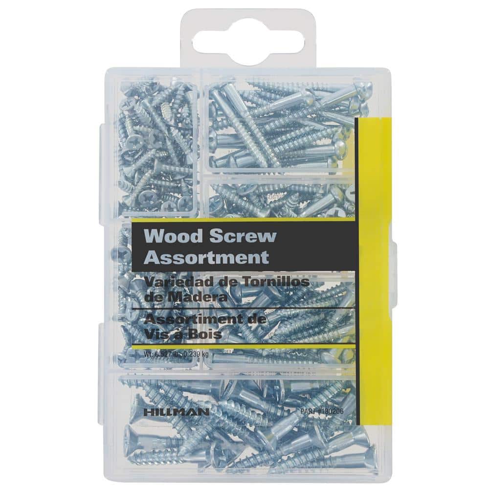 Zinc Wood Screw Assorted Kit (199-Pack)